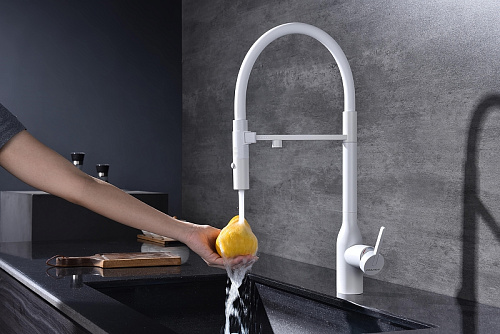 Смеситель для кухни Paulmark Magneto One белый Ma213188-WH Смеситель для кухни Paulmark Magneto One белый Ma213188-WH