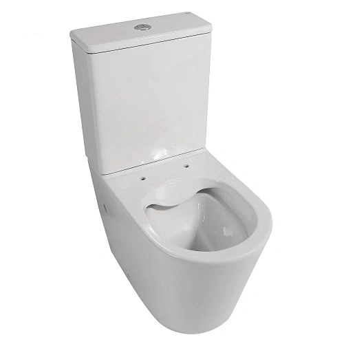 Унитаз напольный ABBER Bequem AC1112 компакт белый, безободковый с крышкой микролифт Унитаз напольный ABBER Bequem AC1112 компакт белый, безободковый с крышкой микролифт