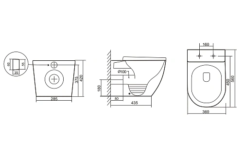 Унитаз приставной ABBER Bequem AC1111 белый, безободковый с крышкой микролифт Унитаз приставной ABBER Bequem AC1111 белый, безободковый с крышкой микролифт