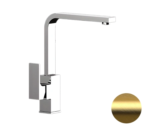 Смеситель для раковины Remer Absolute AU10GBG, золото брашированное Смеситель для раковины Remer Absolute AU10GBG, золото брашированное
