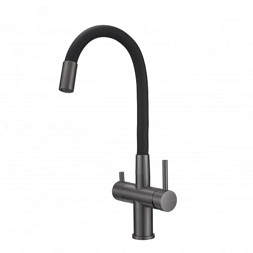 Смеситель для кухни Milacio Ultra 560 (MCU.560.GM) под фильтр, вороненая сталь Смеситель для кухни Milacio Ultra 560 (MCU.560.GM) под фильтр, вороненая сталь