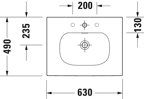Раковина Duravit XSquare 23446300001 Раковина Duravit XSquare 23446300001