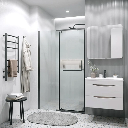 Душевая дверь GROSSMAN Pragma 100.K33.03.100.21.02 (100x195) черный матовый, стекло шиншилла Душевая дверь GROSSMAN Pragma 100.K33.03.100.21.02 (100x195) черный матовый, стекло шиншилла