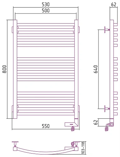 Полотенцесушитель электрический Сунержа Аркус 2.0 800x500 МЭМ правый 03-5605-8050 Золото Полотенцесушитель электрический Сунержа Аркус 2.0 800x500 МЭМ правый 03-5605-8050 Золото