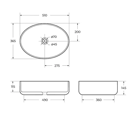Раковина BelBagno BB1049 500x365 белый Раковина BelBagno BB1049 500x365 белый