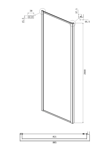 Боковая стенка Ambassador Forsa 90AB (900x2000) Боковая стенка Ambassador Forsa 90AB (900x2000)