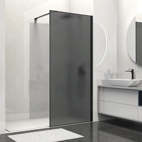 Душевая перегородка Vincea Walk-In VSW-1HS100GFB 1000x2000 черный матовый, стекло матовое тонированное Душевая перегородка Vincea Walk-In VSW-1HS100GFB 1000x2000 черный матовый, стекло матовое тонированное