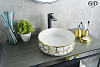 Картинка анонса товара «раковина gid d1357h018 53327 накладная белая / золото 36x36x12»
