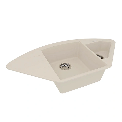 Кухонная мойка Lemark IRKANA 980 врезная угловая из кварцгранита, с крылом, шампань 9910048 Кухонная мойка Lemark IRKANA 980 врезная угловая из кварцгранита, с крылом, шампань 9910048