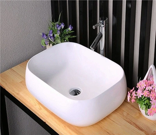 Раковина CeramaLux 9243 накладная, белый Раковина CeramaLux 9243 накладная, белый