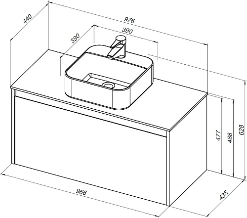 Тумба под раковину Aquanet Nova Lite 100 дуб рошелье (1 ящик) 00242579 Тумба под раковину Aquanet Nova Lite 100 дуб рошелье (1 ящик) 00242579