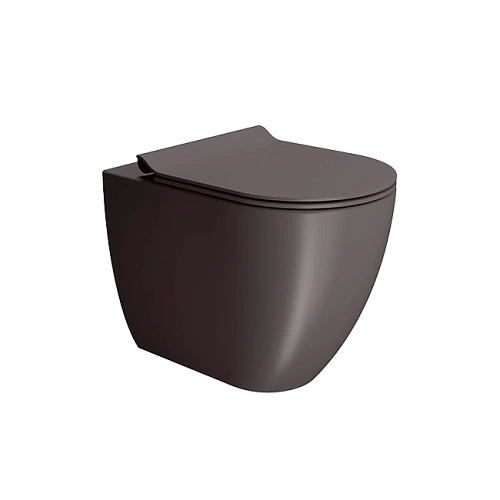Унитаз приставной GSI PURA безободковый Swirlflush коричневый матовый (881016) без сиденья Унитаз приставной GSI PURA безободковый Swirlflush коричневый матовый (881016) без сиденья
