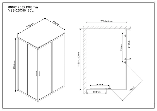 Душевой уголок Vincea Scala VSS-2SC8012CL, 1200x800, хром, стекло прозрачное Душевой уголок Vincea Scala VSS-2SC8012CL, 1200x800, хром, стекло прозрачное