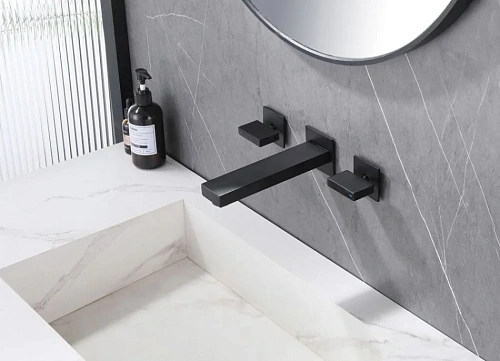 Смеситель для раковины ABBER Daheim AF82122B скрытого монтажа, черный матовый Смеситель для раковины ABBER Daheim AF82122B скрытого монтажа, черный матовый