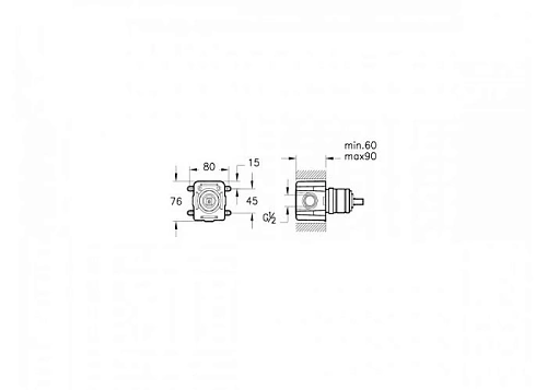Скрытая часть смесителя Vitra A42213 Скрытая часть смесителя Vitra A42213