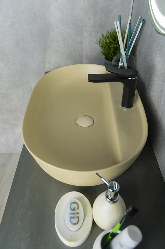 Раковина Gid Sr1346 53343 накладная светло-коричневая матовая 61x41x14 Раковина Gid Sr1346 53343 накладная светло-коричневая матовая 61x41x14