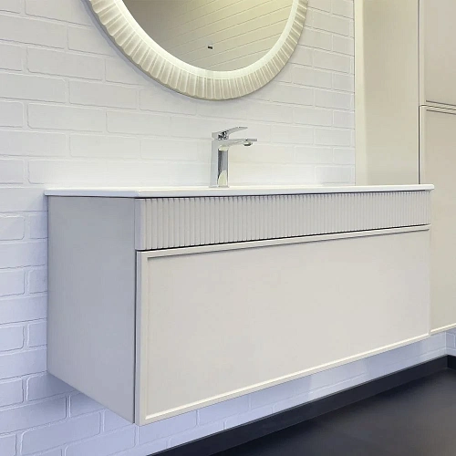 Тумба с раковиной Comforty Мадрид 100 00-00017880 серый шелк раковина Comforty 100E Тумба с раковиной Comforty Мадрид 100 00-00017880 серый шелк раковина Comforty 100E