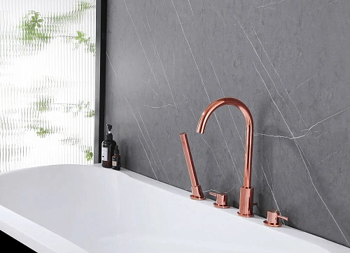 Смеситель на борт ванны ABBER Wasser Kreis AF8113RG розовое золото Смеситель на борт ванны ABBER Wasser Kreis AF8113RG розовое золото