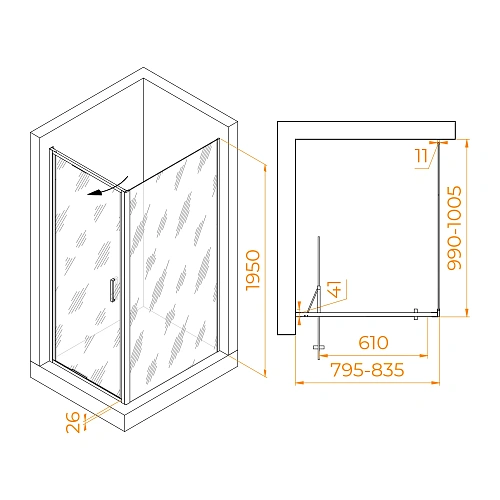 Душевой уголок RGW SV-145B 800x1000 мм 703214580-14 черный Easy Clean Душевой уголок RGW SV-145B 800x1000 мм 703214580-14 черный Easy Clean