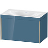 Картинка анонса товара «тумба с раковиной duravit xviu xv4610nb147c 80 см каменно-синий глянцевый»