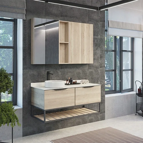 Тумба с раковиной Comforty Порто-120-1 00-00008905 дуб дымчатый с белой столешницей c раковиной Comforty 9110 Тумба с раковиной Comforty Порто-120-1 00-00008905 дуб дымчатый с белой столешницей c раковиной Comforty 9110