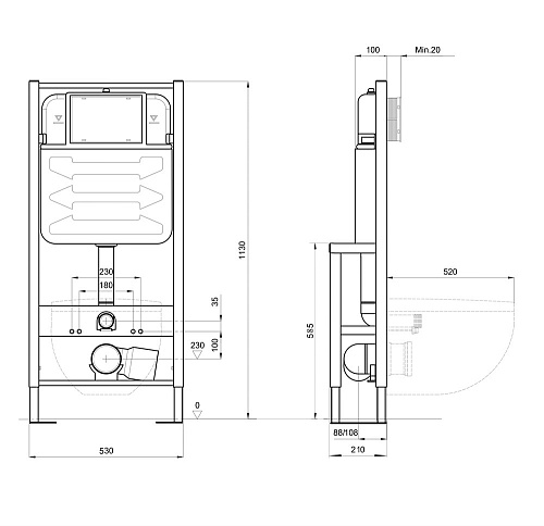 Инсталляция для унитаза Aquatek усиленная 1130x530x210 INS-0000016 Инсталляция для унитаза Aquatek усиленная 1130x530x210 INS-0000016