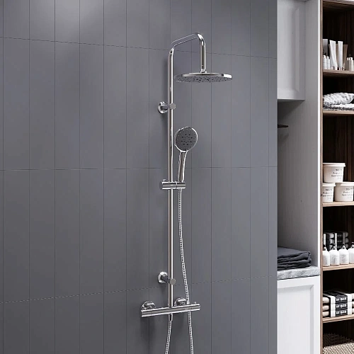 Душевая система Dorff Futura D0710400 с термостатом, хром Душевая система Dorff Futura D0710400 с термостатом, хром