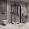 Душевой уголок Niagara Nova NG-6833-34BLACK (90x90x195) квадратная, раздвижная, черный матовый, стекло прозрачное Душевой уголок Niagara Nova NG-6833-34BLACK (90x90x195) квадратная, раздвижная, черный матовый, стекло прозрачное