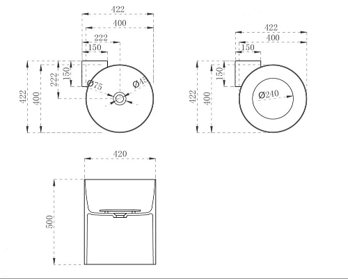Раковина ABBER Kristall AT2705Emerald подвесная, прозрачная, зеленая Раковина ABBER Kristall AT2705Emerald подвесная, прозрачная, зеленая