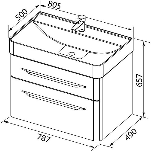 Тумба под раковину Aquanet Виченца 80 белый 00196963 Тумба под раковину Aquanet Виченца 80 белый 00196963