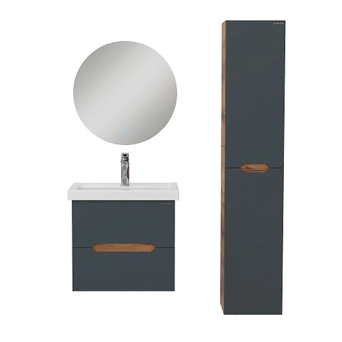 Тумба под раковину Onika Айленд 50 см 105041, подвесная, графит/дуб крафт золотой (для Фостер 50) Тумба под раковину Onika Айленд 50 см 105041, подвесная, графит/дуб крафт золотой (для Фостер 50)