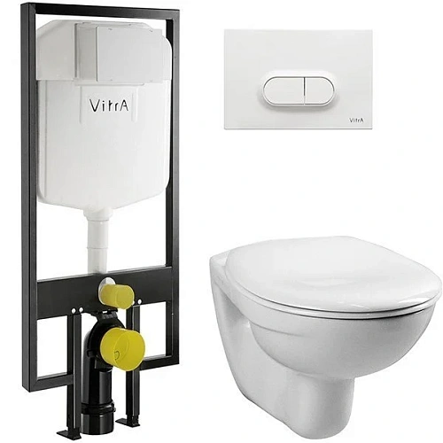 Комплект унитаза с инсталляцией Vitra Normus 9773B003-7201 сиденье микролифт, клавиша смыва белая Комплект унитаза с инсталляцией Vitra Normus 9773B003-7201 сиденье микролифт, клавиша смыва белая