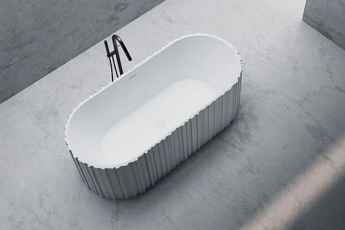 Ванна отдельностоящая ABBER AS9653 170x75 универсальная, белая матовая, искусственный камень Ванна отдельностоящая ABBER AS9653 170x75 универсальная, белая матовая, искусственный камень