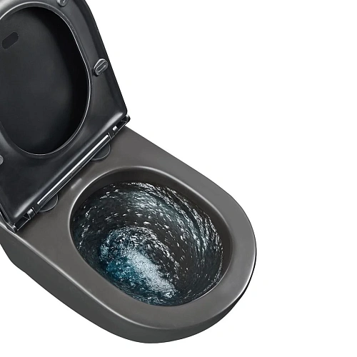 Унитаз подвесной Lemark GLAZER, безободковый с сиденьем микролифт, смыв торнадо,черный матовый 9612004 Унитаз подвесной Lemark GLAZER, безободковый с сиденьем микролифт, смыв торнадо,черный матовый 9612004