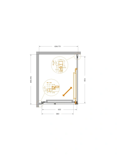 Душевой уголок CEZARES LUX-AH-FS-1-70/90-C-GM 70x90 см, профиль оружейная сталь, стекло прозрачное Душевой уголок CEZARES LUX-AH-FS-1-70/90-C-GM 70x90 см, профиль оружейная сталь, стекло прозрачное