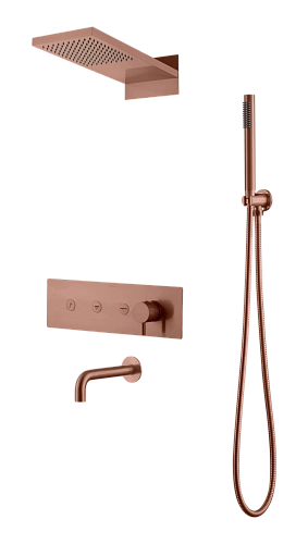 Душевая система Boheme Fusion 130-2-CB встраиваемая Copper Brushed с изливом Душевая система Boheme Fusion 130-2-CB встраиваемая Copper Brushed с изливом