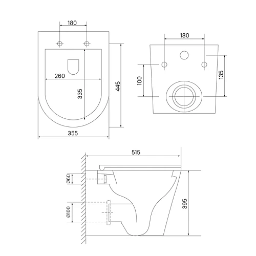 Унитаз подвесной IDDIS Ray (RAYRDSEi25) безободковый с сиденьем Унитаз подвесной IDDIS Ray (RAYRDSEi25) безободковый с сиденьем