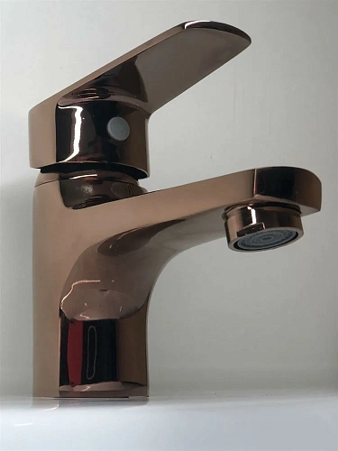 Смеситель для раковины Orange Loop M26-021rg розовое золото Смеситель для раковины Orange Loop M26-021rg розовое золото