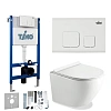 Картинка анонса товара «комплект унитаза timo kulo twc-01+fp-002w+tk-403 белый с инсталляцией, клавишей смыва soli белая с шумоизоляцией и креплениями»