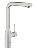 Картинка анонса товара «смеситель для кухни grohe accent с выдвижным l-образным изливом с аэратором, суперсталь (30432dc0)»