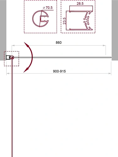 Шторка на ванну BelBagno UNO-V-1-90/150-C-Cr Шторка на ванну BelBagno UNO-V-1-90/150-C-Cr