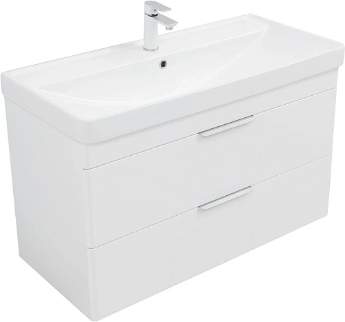 Тумба под раковину Aquanet Ирис New 100 белый глянец 00339280 подвесная Тумба под раковину Aquanet Ирис New 100 белый глянец 00339280 подвесная