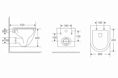Комплект унитаза ABBER Bequem AC1132TC белый, с закрытым дном с инсталляцией AC0105 и кнопкой AC0121MW белая матовая Комплект унитаза ABBER Bequem AC1132TC белый, с закрытым дном с инсталляцией AC0105 и кнопкой AC0121MW белая матовая