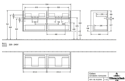 Тумба под раковину Villeroy & Boch Collaro C013L0FQ (C013 L0 FQ) Тумба под раковину Villeroy & Boch Collaro C013L0FQ (C013 L0 FQ)