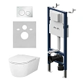 Комплект инсталляции AM.PM Func IS90101.8F1701 с унитазом FlashСlean, сиденьем микролифт и клавишей белый Комплект инсталляции AM.PM Func IS90101.8F1701 с унитазом FlashСlean, сиденьем микролифт и клавишей белый
