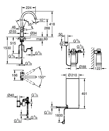Смеситель для кухни GROHE Red Duo New с функцией кипячения воды (Водонагреватель L-size в комплекте) 30079001 Смеситель для кухни GROHE Red Duo New с функцией кипячения воды (Водонагреватель L-size в комплекте) 30079001