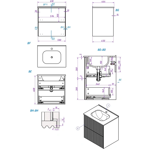 Тумба под раковину La Fenice Terra Twin Cappuccino 60 см FNC-01-TER-C-60-2 бежевая матовая Тумба под раковину La Fenice Terra Twin Cappuccino 60 см FNC-01-TER-C-60-2 бежевая матовая