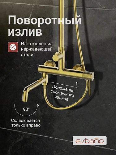 Душевая система Esbano DAISY (ESDSDAIS-DSSG) брашированое золото 1750x544x266 Душевая система Esbano DAISY (ESDSDAIS-DSSG) брашированое золото 1750x544x266