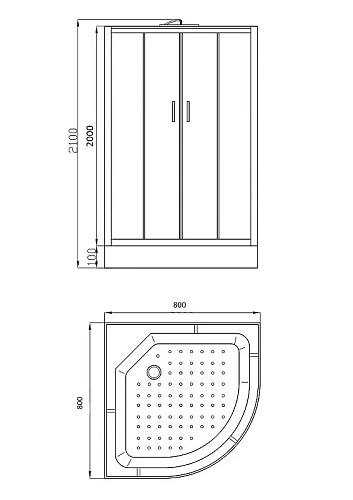 Душевая кабина Parly EC831 800x800 профиль белый, стекло тонированное Душевая кабина Parly EC831 800x800 профиль белый, стекло тонированное