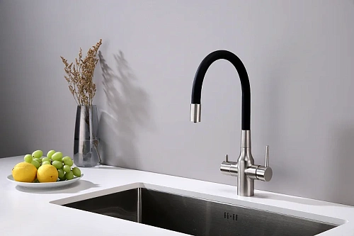 Смеситель для кухни Paulmark SALIX брашированная сталь Sa213419-BS Смеситель для кухни Paulmark SALIX брашированная сталь Sa213419-BS